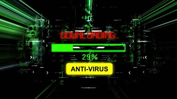 Λήψη γραμμής προόδου antivirus στην οθόνη - Φωτογραφία, εικόνα