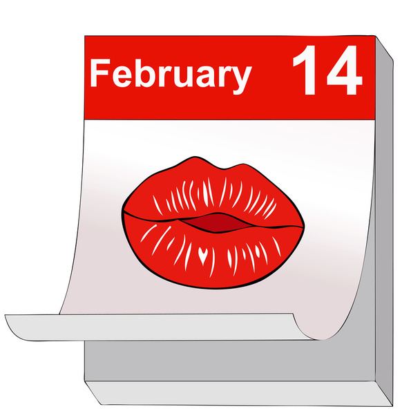 A kiss for Valentine's Day - Vector, Image