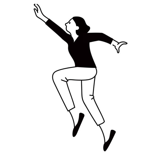 Clip kunst van de vrouw springen - Vector, afbeelding