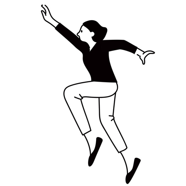 Clip kunst van de vrouw springen - Vector, afbeelding