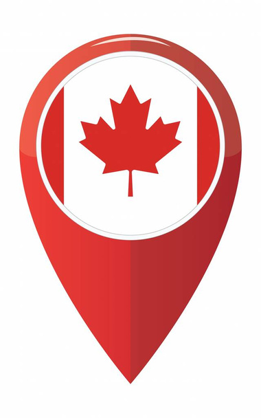 bunte Kanada-Karte Anwendung Pin-Point-Etikett Symbol  - Foto, Bild