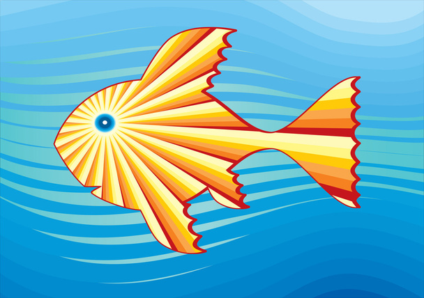 Solar fish in the sea 3 - Vector, Image