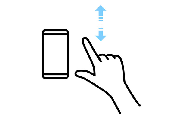 Απεικόνιση των ενεργειών για τη λειτουργία ενός smartphone (μεγέθυνση)) - Διάνυσμα, εικόνα