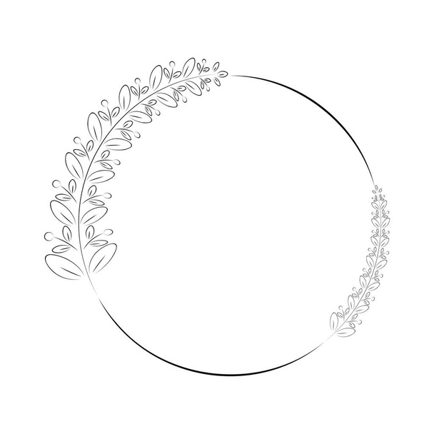 branches full of leaves hand drawn various patterns Suitable for decorating wedding cards, parties, parties, banners, logos. - ベクター画像