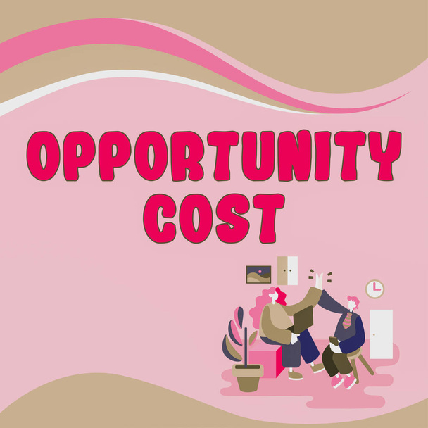 Testo didascalia che presenta Opportunity Cost, Business vetrina lavori gestiti o ottenere fatto da forza lavoro esterna - Foto, immagini