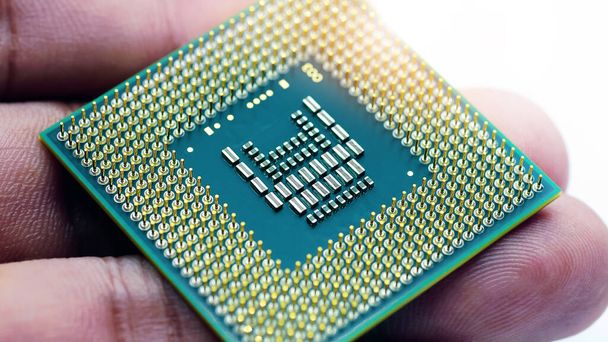 CPU processor, on white background, Selective focus for CPU processor. - Photo, Image
