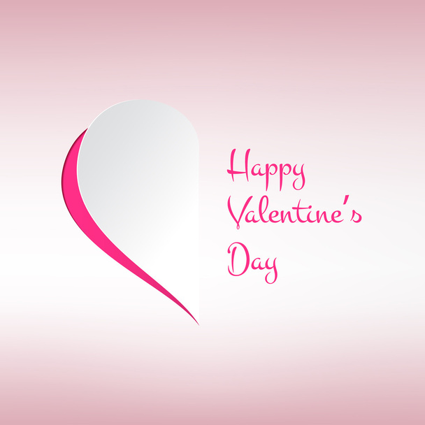 Biglietto di San Valentino con elegante mezzo cuore su sfondo rosa chiaro. Illustrazione vettoriale
 - Vettoriali, immagini