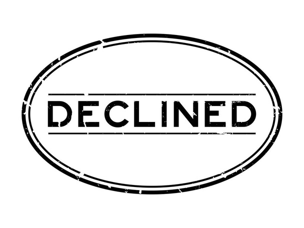 Grunge negro palabra declinada sello de goma ovalada sobre fondo blanco
 - Vector, imagen