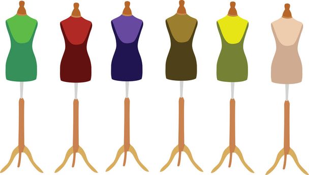mannequins de tailleur de différentes couleurs - Vecteur, image