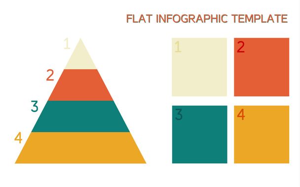 ピラミッドとボックス フラット インフォ グラフィック テンプレート - ベクター画像
