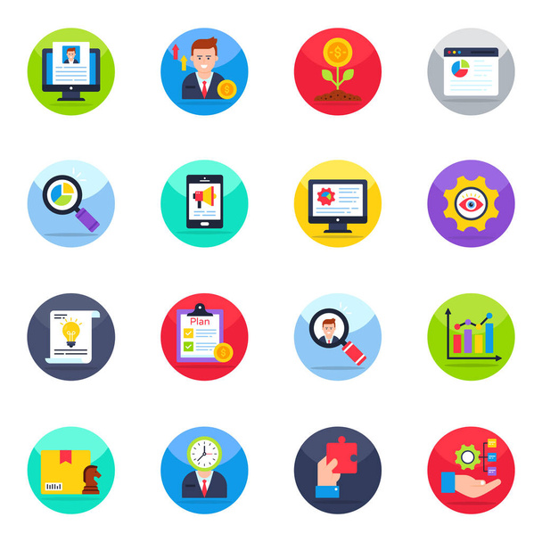 Pack of Business and Marketing Flat Icons  - Vector, Image