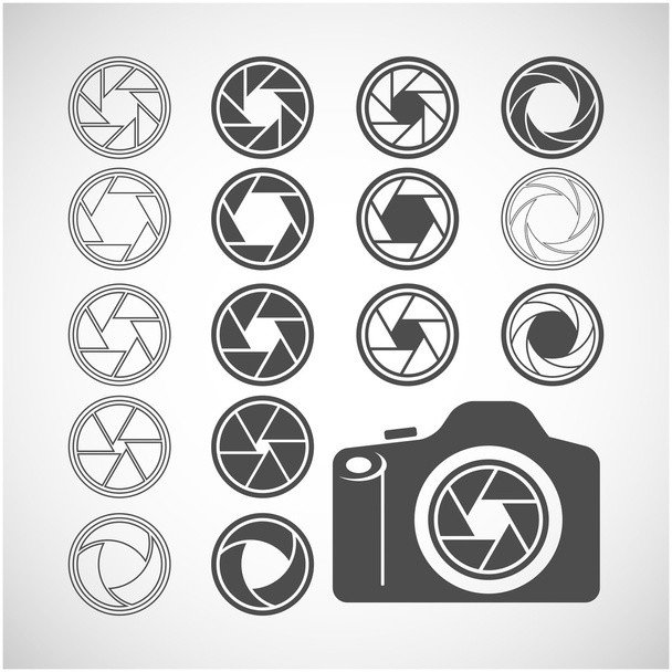 camera shutter icon set, vector eps10 - Vektör, Görsel