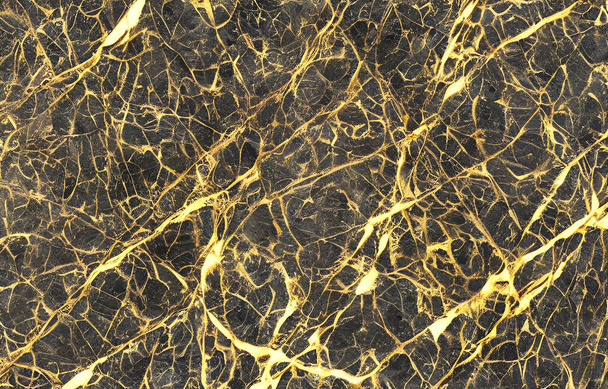 Textura de mármore dourado com muitas texturas contrastantes. O mármore de ouro abstrato também pode ser usado para criar efeitos de superfície em pisos arquitetônicos; pisos de cerâmica e azulejos. - Foto, Imagem