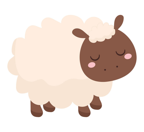 cute sheep design over white - Вектор, зображення