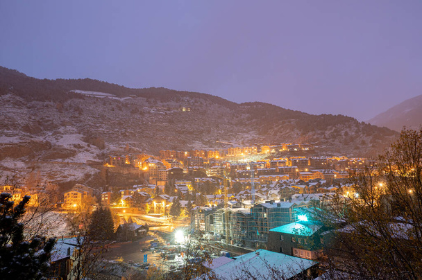 Cityscape of El Tarter, a city with ski slopes in Andorra on the Pyrenees. - Photo, Image