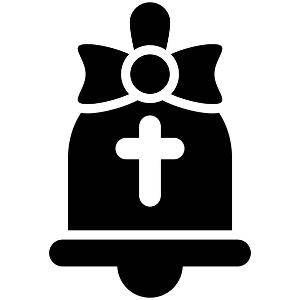 silueta de campana, icono de Glifo Negro. - Vector, Imagen
