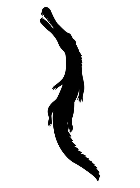Dinosaur silhouette. Dino monsters icon. Shape of real animal. Sketch of prehistoric reptile. Vector illustration isolated on white. Hand drawn sketch. - Vector, Image