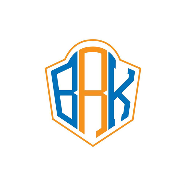 BRK abstract monogram shield logo design on white background. BRK creative initials letter logo.	 - Vektor, kép