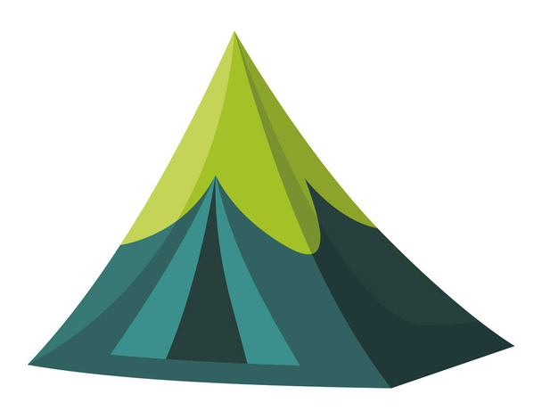 Camping tent cartoon icon. Sport or travel touristic marquee, house for outdoor recreation and hiking adventure. Colorful campsite tented shelter. Vector tourist equipment. - Vektor, kép