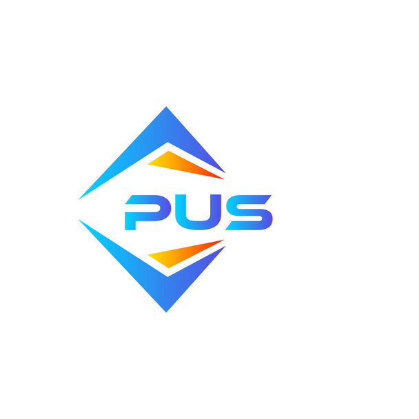 PUS abstrakte Technologie Logo-Design auf weißem Hintergrund. PUS kreative Initialen Brief Logo Konzept. - Vektor, Bild