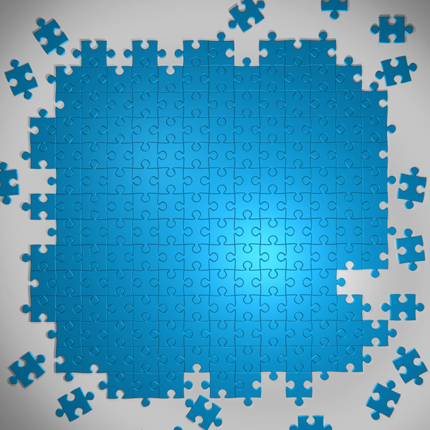 blauer Hintergrund aus Puzzleteilen und Platz für Ihre Inhalte - Foto, Bild