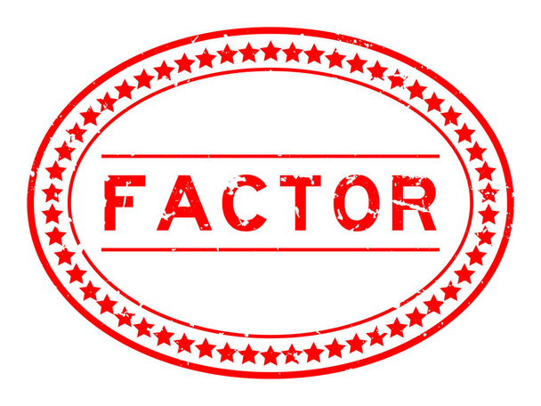 Красный фактор слово овал резиновая печать на белом фоне - Вектор,изображение