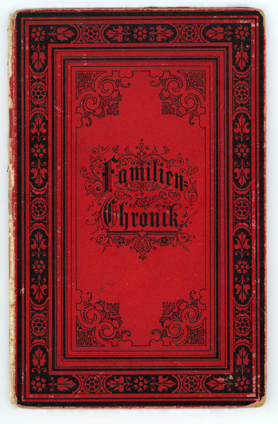 Een rood Duits familieregister uit 1894. Uitgegeven op de dag van het huwelijk, deze boekjes zijn een van de meest recente bronnen van familiegeschiedenis (geïntroduceerd in 1875). - Foto, afbeelding