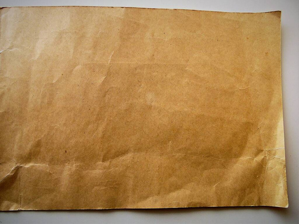 blank sheet of old parchment paper on a light background - Photo, Image