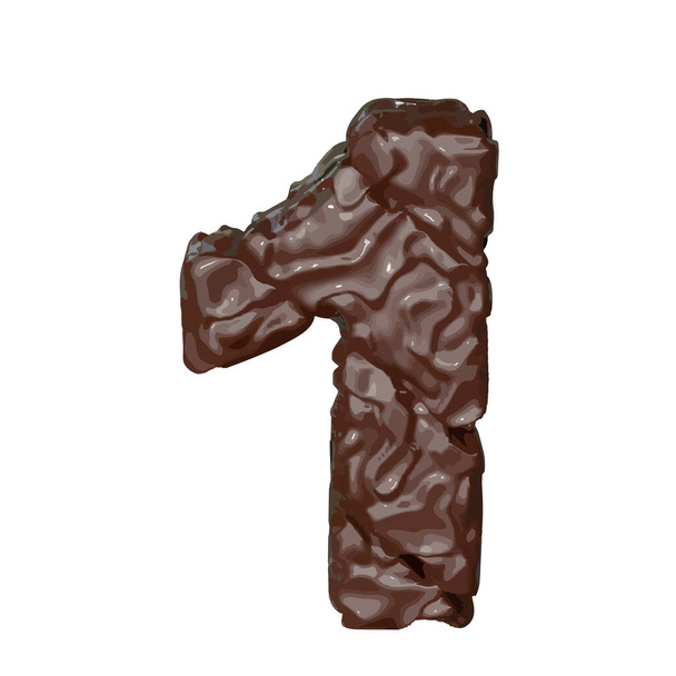 Le symbole 3d en chocolat. numéro 1 - Vecteur, image