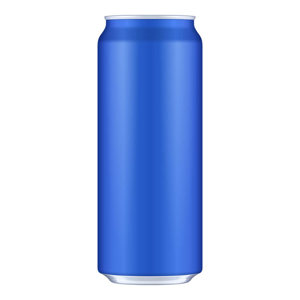 Mockup Blue Metal alumiini juoma Juoma voi 500ml. Mockup malli valmis suunnittelu. Eristetty valkoisella taustalla. Tuotepakkaukset. Vektori EPS 10 - Vektori, kuva