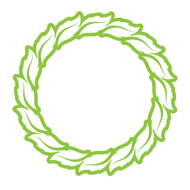 Leaf green decoration circle  logo and symbol vector template - Vektor, obrázek