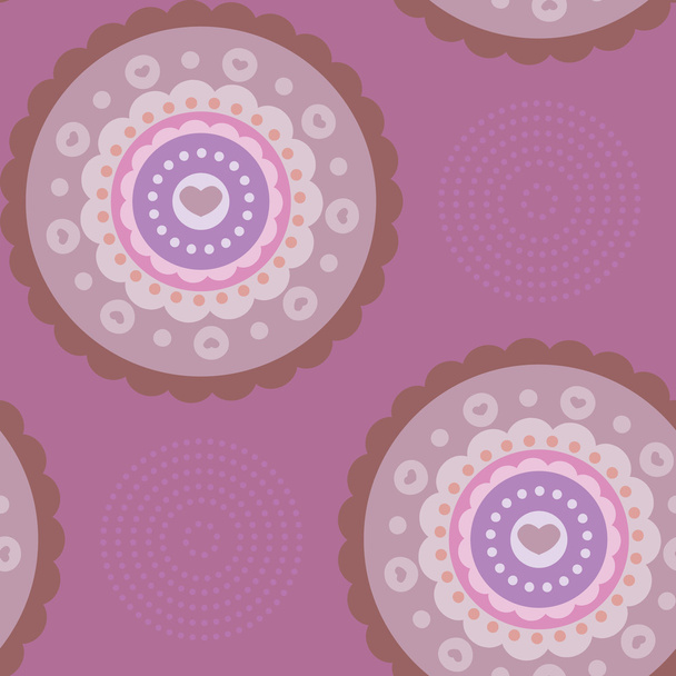 Ornamental circle seamless pattern - Вектор,изображение
