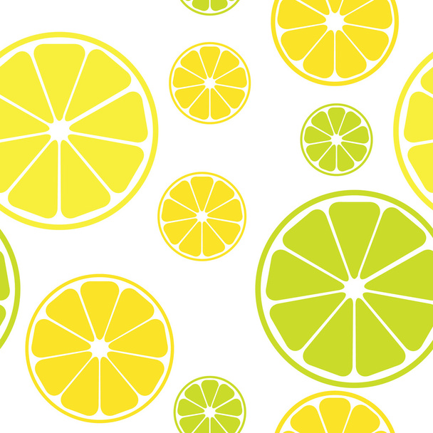 Vector seamless pattern with lemons and limes - Vetor, Imagem