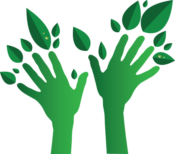 πράσινα χέρια - Διάνυσμα, εικόνα