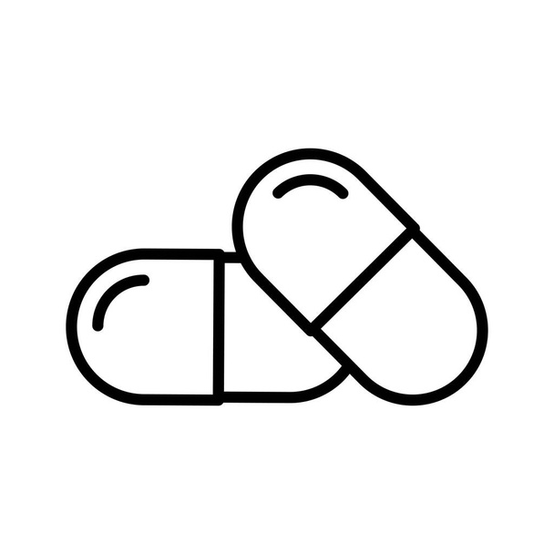 Capsule pill icon. Pictogram isolated on a white background. Vector illustration. - Vetor, Imagem