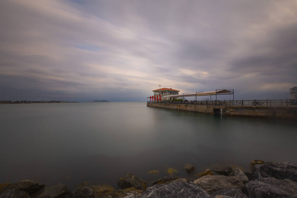 Dramatic view of sea and beautiful sky in Moda, Istanbul city - Photo, Image