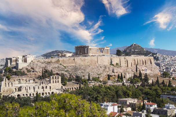 Чудовий вигляд Акрополя в Афінах (Греція). - Фото, зображення