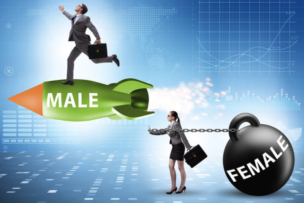 Concepto de desigualdad de género en la carrera - Foto, Imagen