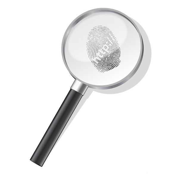 Detectives magifier with http fingerprint - Vector, afbeelding