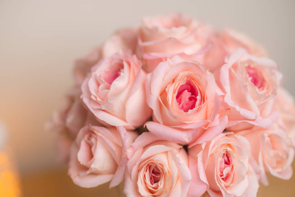 rózsaszín rózsa a vázában - Fotó, kép