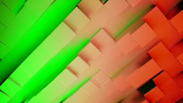 Abstract retro pattern with waving lines of 3D cubes background. Design. Concept of old fashioned game - Footage, Video