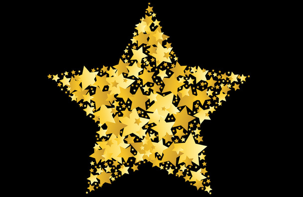 Gold star vector illustration - Vettoriali, immagini
