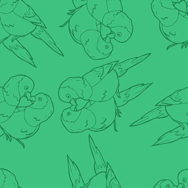 Бесшовный узор влюблённых птиц
 - Вектор,изображение