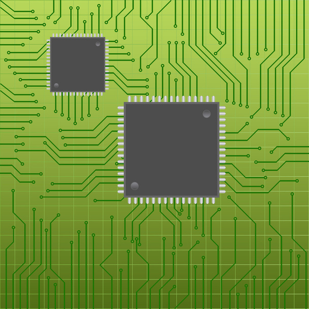 Circuit board with chips - Photo, Image