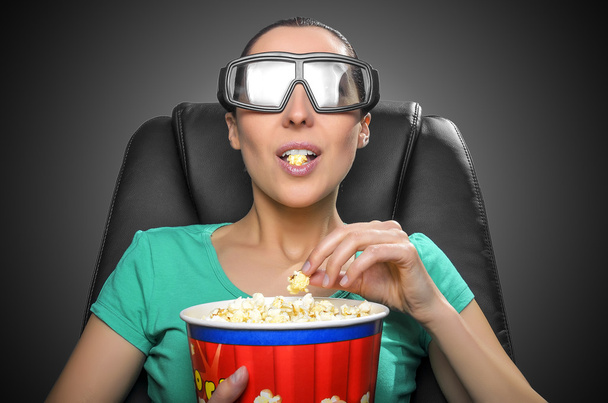 Viewer watching 3D cinema. - Photo, Image
