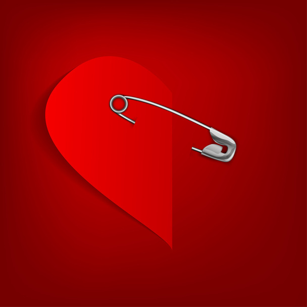 pinned heart - Vector, Image