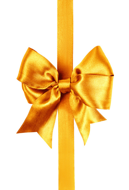golden bow photo made from silk - Photo, Image