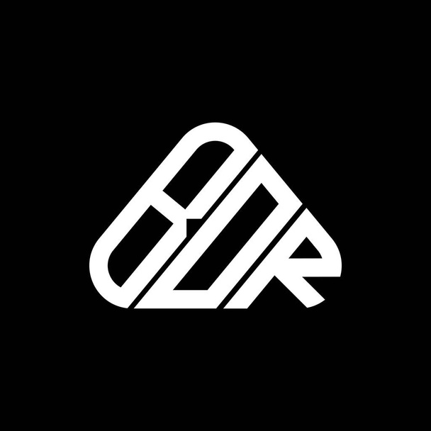 Буква BOR логотип творческий дизайн с векторной графикой, BOR простой и современный логотип в форме круглого треугольника. - Вектор,изображение