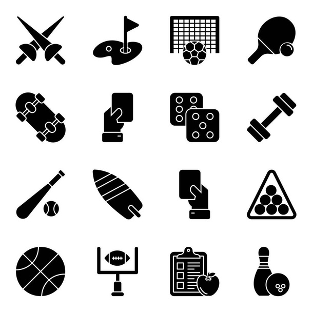 Pack of Sports Tools Solid Icons - Vecteur, image