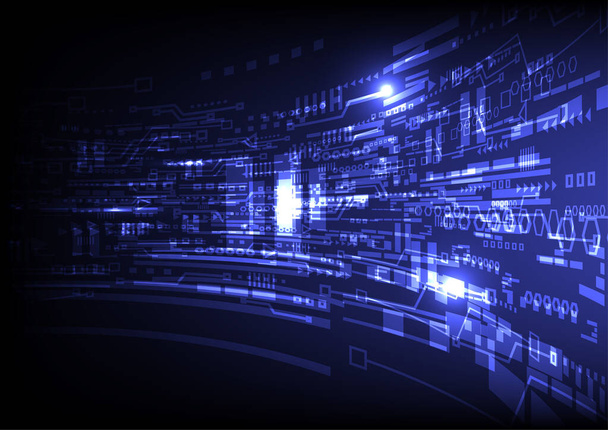 Абстрактный вектор цифровых технологий на синем фоне для концепции высоких технологий, науки и футуристических технологий. - Вектор,изображение